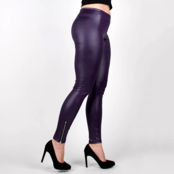 Leggingsit vetoketjuilla violetti-6